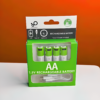 AA Size 2600mWh Rechargeable Lithium Battery Pack (4PCS) – 1.5V Type-C Fast Charging | 1200+ Recharge Cycles